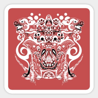 boho immortal tribal beasts in ecopop pattern Sticker